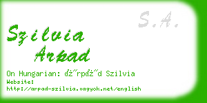 szilvia arpad business card